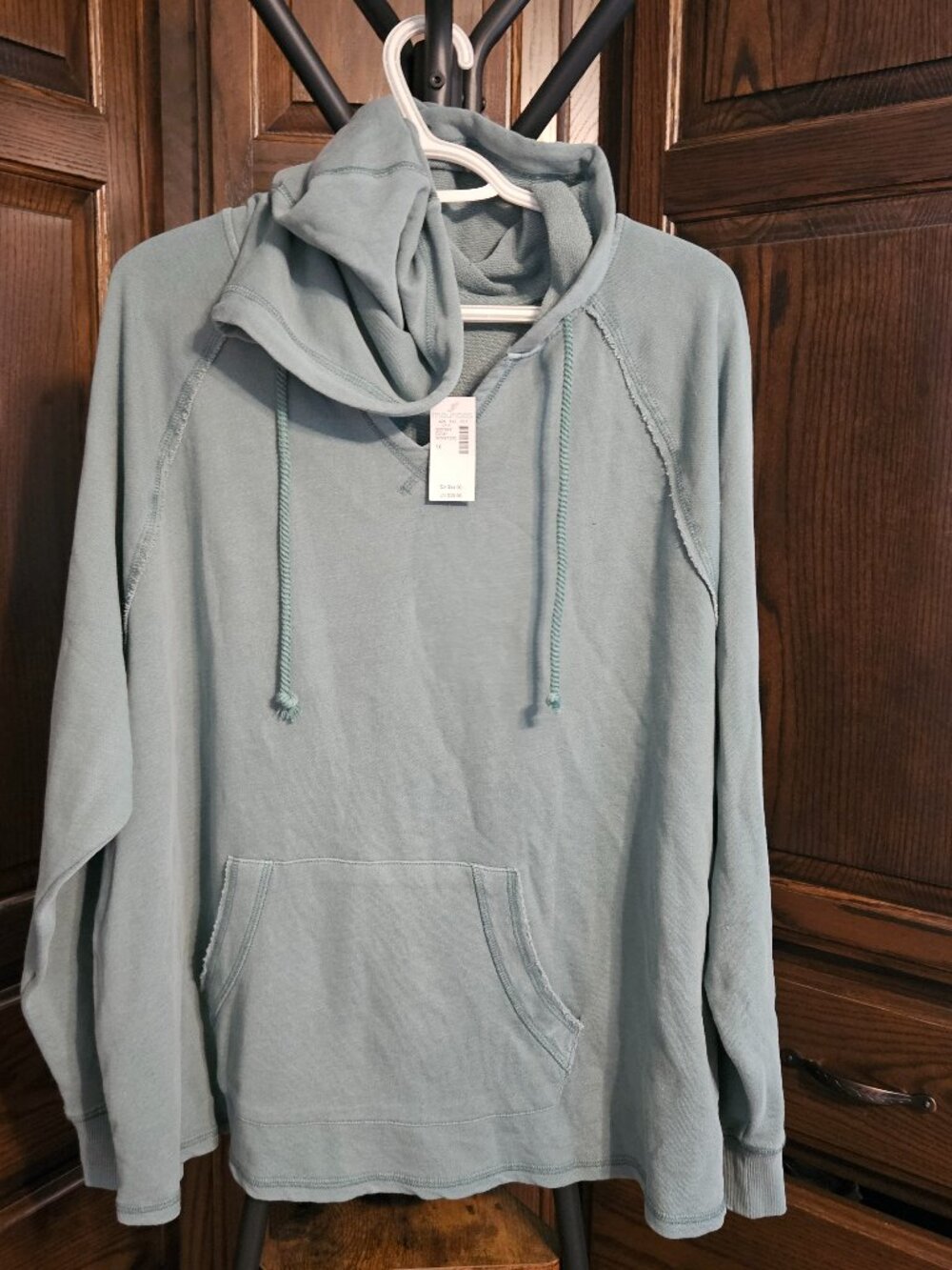 Maurices Women’s 1X Green Cowl Neck Hoodie Pullover NWT